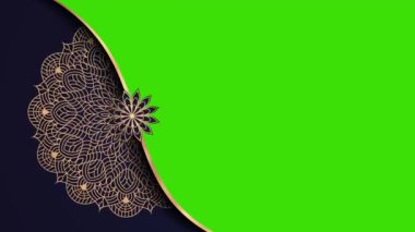 Ramazan, Kurban Bayramı, Arap İslami doğu tarzı Mandala Çerçeve Animasyon Arkaplanı. Mandala Çerçeve elementi. Soyut altın mandala Çerçeve 4k video görüntüsü. Mandala animasyonu kusursuz döngü.