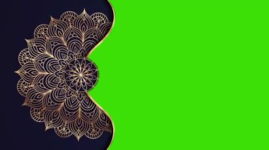 Ramazan, Kurban Bayramı, Arap İslami doğu tarzı Mandala Çerçeve Animasyon Arkaplanı. Mandala Çerçeve elementi. Soyut altın mandala Çerçeve 4k video görüntüsü. Mandala animasyonu kusursuz döngü.