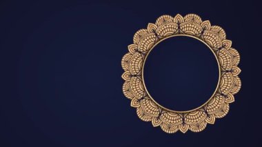 Ramazan, Kurban Bayramı, Arap İslami doğu tarzı Mandala Çerçeve Animasyon Arkaplanı. Mandala Çerçeve elementi. Soyut altın mandala Çerçeve 4k video görüntüsü. Mandala animasyonu kusursuz döngü.