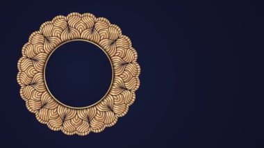 Ramazan, Kurban Bayramı, Arap İslami doğu tarzı Mandala Çerçeve Animasyon Arkaplanı. Mandala Çerçeve elementi. Soyut altın mandala Çerçeve 4k video görüntüsü. Mandala animasyonu kusursuz döngü.