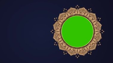 Ramazan, Kurban Bayramı, Müslüman, Arap İslami doğu tarzı Mandala Çerçeve Yeşil Ekran Canlandırması. Mandala Alfa Kanalı elementi. Soyut Altın Mandala Çerçeve 4k video görüntüsü. Mandala Yeşil Ekran Alfa Kanalı.