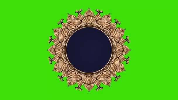 Рамадан Мусульманський Арабський Ісламський Східний Стиль Mandala Frame Green Screen — стокове відео