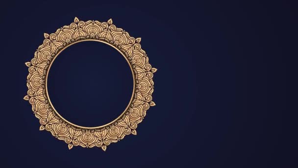 Ramadan Eid Arabski Islamski Styl Wschodni Mandala Frame Animation Tła — Wideo stockowe