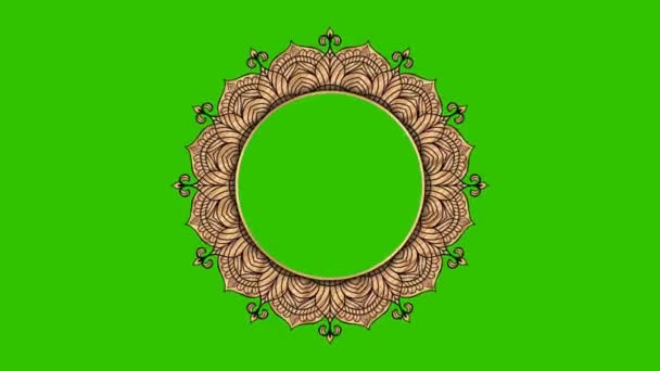 Ramadán Eid Muslim Arab Islamic East Style Mandala Frame Green — Vídeos de Stock