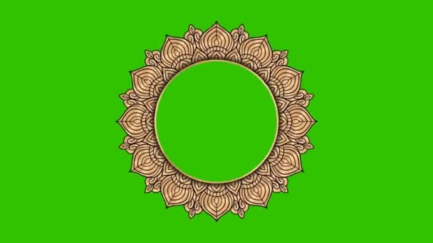 Ramadan Aïd Musulman Arabe Style Islamique Oriental Mandala Frame Green — Video
