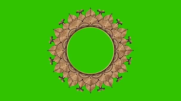 Ramadã Eid Muçulmano Árabe Estilo Oriental Islâmico Mandala Frame Green — Vídeo de Stock