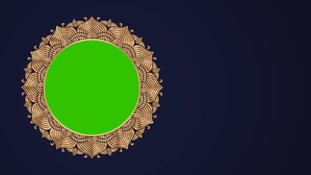 Ramadan Eid Muzułmański Arabski Islamski Styl Wschodni Mandala Frame Green — Wideo stockowe