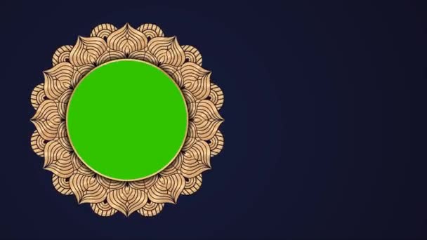 Ramadan Eid Muselman Arabiska Islamiska Öst Stil Mandala Frame Grön — Stockvideo