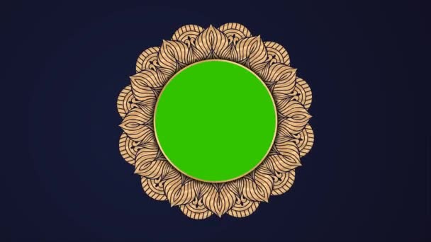 Ramadan Eid Muzułmański Arabski Islamski Styl Wschodni Mandala Frame Green — Wideo stockowe