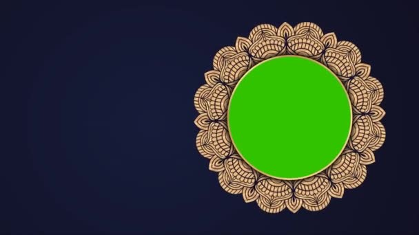 Ramadan Eid Muslim Arabisch Islamischer Oststil Mandala Frame Green Screen — Stockvideo