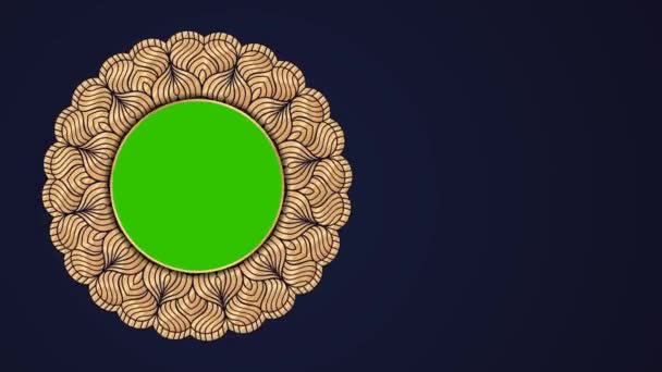 Ramadan Eid Muslim Arabic Islamic East Style Mandala Frame Green — Video Stock
