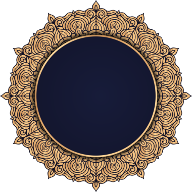 Ramazan Kareem Lüks Mandala çerçevesi. Lüks Mandala Yuvarlak İslami doğu tarzı. Arapça Kaligrafi. Altın Çerçeve. Ramadhan Mübarek. Doğulu Mandala düğün çerçevesi PNG.