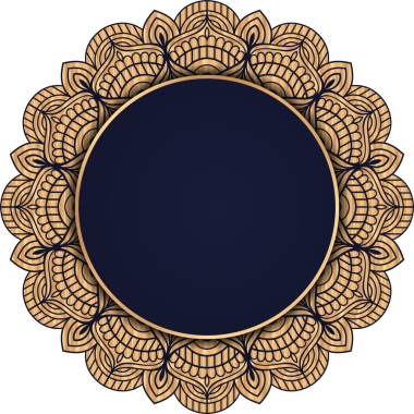 Ramazan Kareem Lüks Mandala çerçevesi. Lüks Mandala Yuvarlak İslami doğu tarzı. Arapça Kaligrafi. Altın Çerçeve. Ramadhan Mübarek. Doğulu Mandala düğün çerçevesi PNG.