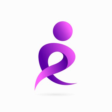 R harfi ve insanlar birleşik logo tasarımı şekillendiriyor, R harfi logosu.
