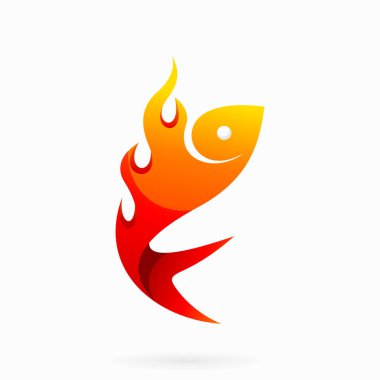 Balık ateş logosu, ateş balığı logosu