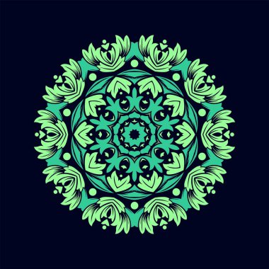 Modern mandala sanat vektör tasarımı, renklerin güzel bir karışımı, tüm reklam tasarımı ihtiyaçları için uygun, hem kartvizitler, afişler, broşürler ve diğerleri için. EPS biçimi dosyaları