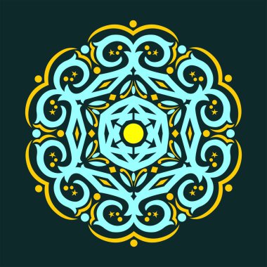 Modern mandala sanat vektör tasarımı, renklerin güzel bir karışımı, tüm reklam tasarımı ihtiyaçları için uygun, hem kartvizitler, afişler, broşürler ve diğerleri için. EPS biçimi dosyaları