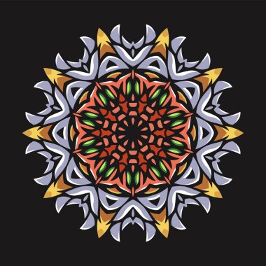 Mandala sanat vektör tasarımı, renklerin güzel bir karışımı, tüm reklam tasarımı ihtiyaçları için uygun, hem kartvizit tasarımları, afişler, broşürler ve diğerleri için. EPS biçimi dosyaları