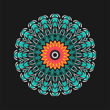 Mandala sanat vektör tasarımı, renklerin güzel bir karışımı, tüm reklam tasarımı ihtiyaçları için uygun, hem kartvizit tasarımları, afişler, broşürler ve diğerleri için. EPS biçimi dosyaları