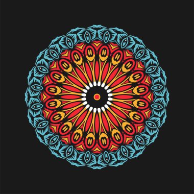 Mandala sanat vektör tasarımı, renklerin güzel bir karışımı, tüm reklam tasarımı ihtiyaçları için uygun, hem kartvizit tasarımları, afişler, broşürler ve diğerleri için. EPS biçimi dosyaları