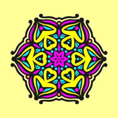 Mandala sanat vektör tasarımı, renklerin güzel bir karışımı, tüm reklam tasarımı ihtiyaçları için uygun, hem kartvizit tasarımları, afişler, broşürler ve diğerleri için. EPS biçimi dosyaları