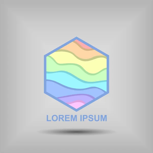 Renkli Altıgen Teknoloji Logosu Tasarım Vektör Stoku. Altıgen kurdele çokgen logot konsept simgesi. Altıgen Dijital Logo