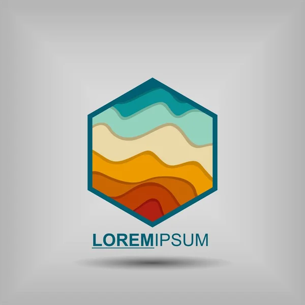 Renkli Altıgen Teknoloji Logosu Tasarım Vektör Stoku. Altıgen kurdele çokgen logot konsept simgesi. Altıgen Dijital Logo