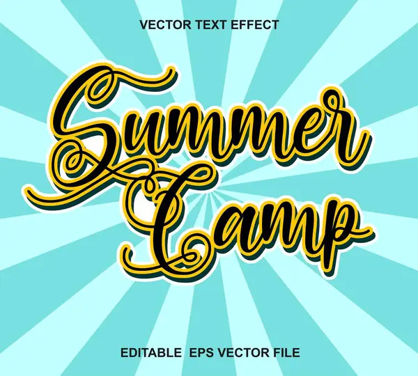 Yaz kampı tipografi posteri. Yaz tasarımınız için vektör illüstrasyonu.