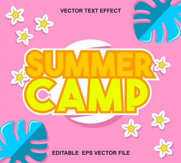 Yaz kampı tipografi posteri. Yaz tasarımınız için vektör illüstrasyonu.