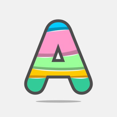 Harf yazı tipi simgesi ve logo şablonu. Yeni tasarım ve zarif tipografik konsept. Çoklu Renk. Dosya EPS.