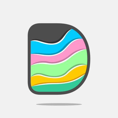 Harf yazı tipi simgesi ve logo şablonu. Yeni tasarım ve zarif tipografik konsept. Çoklu Renk. Dosya EPS.