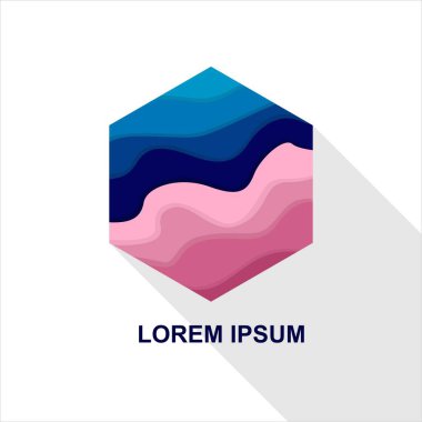 Altıgen logo tasarım şablonu. Renkli soyut vektör simgesi.