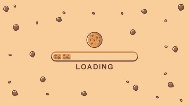 Стандартна Завантажувальна Панель Ілюстрацією Печива Чіпсів Choco — стокове відео