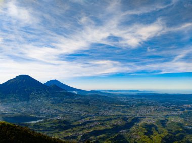 Endonezya, Bali 'deki Batur Dağı' nın panoramik manzarası