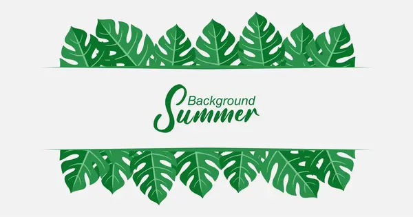 Yapraklı yaz pankartı tasarımı. vektör illüstrasyonu