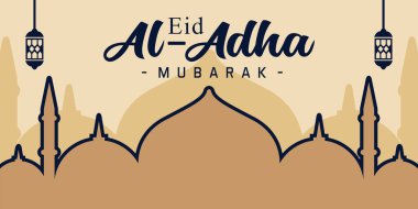 Kurban Mübarek İslami Kaligrafi Vektör Çizimi