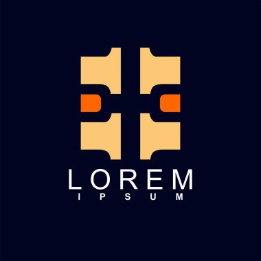 Üçgen logo dizayn şablonlu harfler.