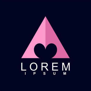 Soyut üçgen harf m logo vektör çizimi