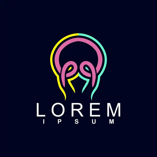 Şirketinizin logo tasarımı için vektör renkli çizgi logosu tasarımı.