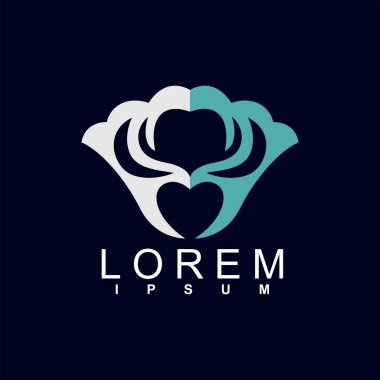 Soyut çiçek logosu tasarım şablonu. vektör simgesi