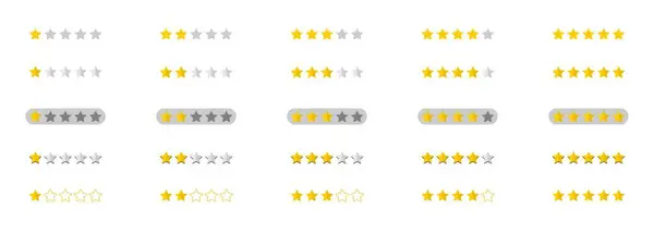 Bir dizi yıldız rozeti, düz dizayn..