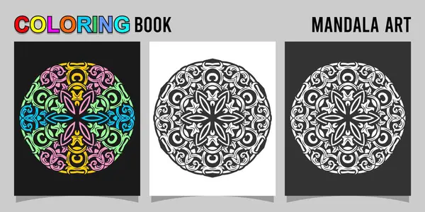 Vektör çizimi, yetişkinler ve çocuklar için boyama kitabı. Mandala ve dekoratif unsurlarla boyama kitabı, elle çizilmiş.