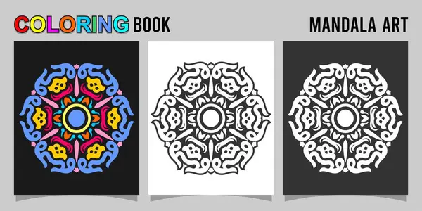 Dekoratif çiçek, mandala, oryantal süs, Hintli, Hintli, Hintli, Hintli sanat, el çizimi ile mandala boyama kitabı ve tasarımı için vektör çizimi.