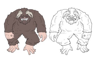 Büyük Ayak canavarı çiziminin yaratıcı tasarımı