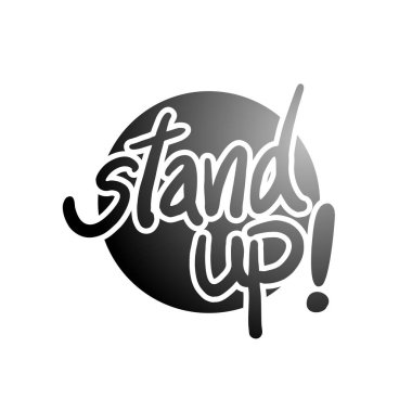 Siyah stand-up iletisinin yaratıcı tasarımı