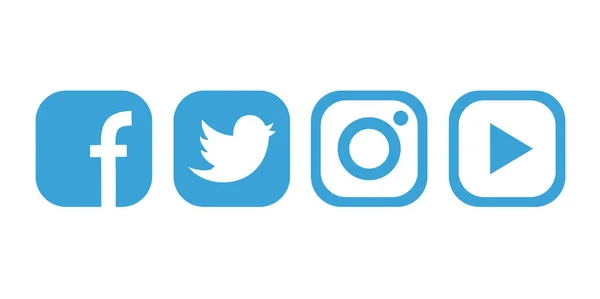 Popularne Ikony Portali Społecznościowych — Wektor stockowy