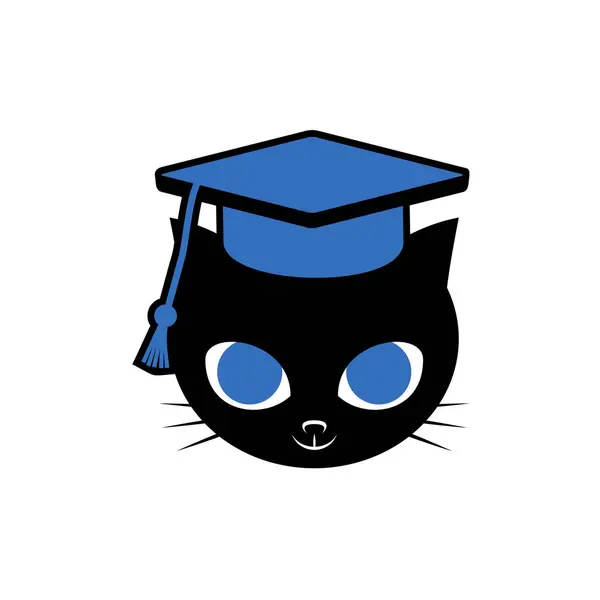 Rolig Katt Student Illustration — Stock vektor