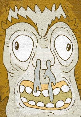 Çılgın canavar yüzünün güzel bir görüntüsü.