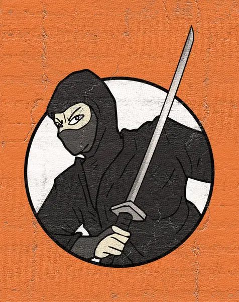 Mooi Beeld Van Japanse Ninja Illustratie — Stockfoto