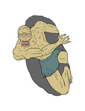 Canavar illüstrasyonunun yaratıcı tasarımı